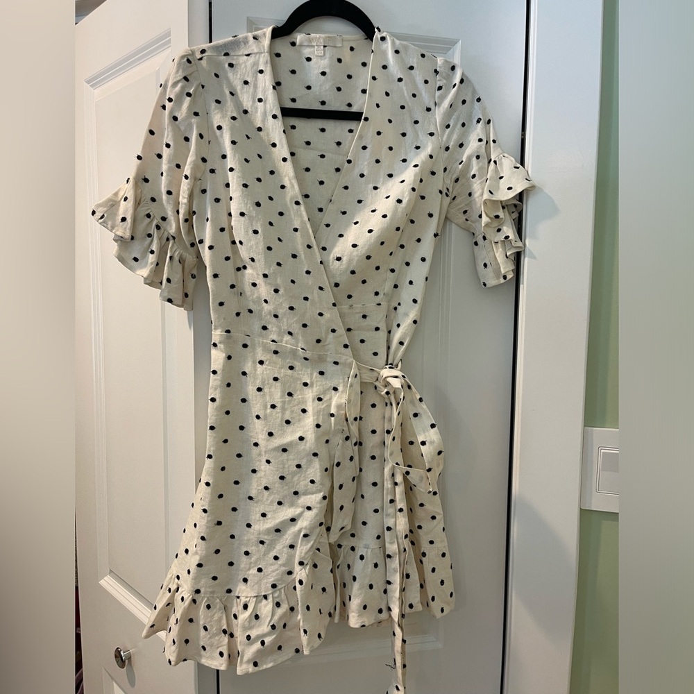 Wayf polka dot wrap dress